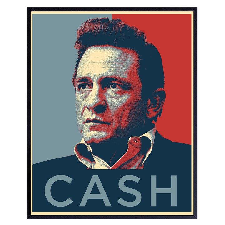 Johnny Cash 8x10 Wall Art Poster - Contemporary Art Print - Gift for Country Music, Nashville Fans - Unframed Picture Photo