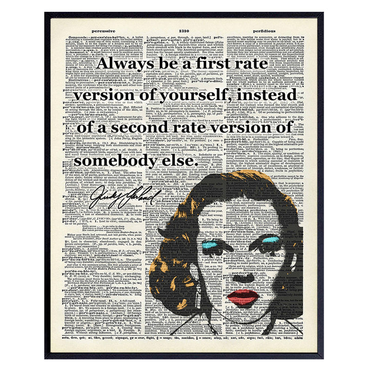 Judy Garland Inspirational Quote Upcycled Dictionary Wall Art Poster Print - Great Motivational Gift for Women, Wizard of Oz Fans - Contemporary Modern Pop Art Home and Office Decor, 8x10 Photo