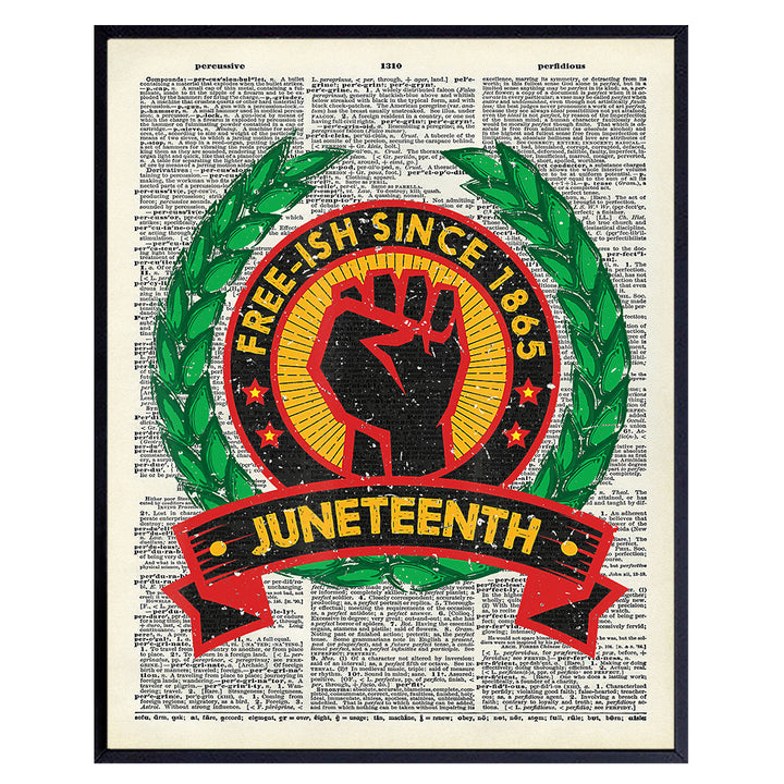 Black Power Art - Juneteenth Flag Wall Decor - African American Wall Art for Men - Black Culture - Black History Month, Martin Luther King, Malcolm X Fans - Black Pride - Afro American Poster