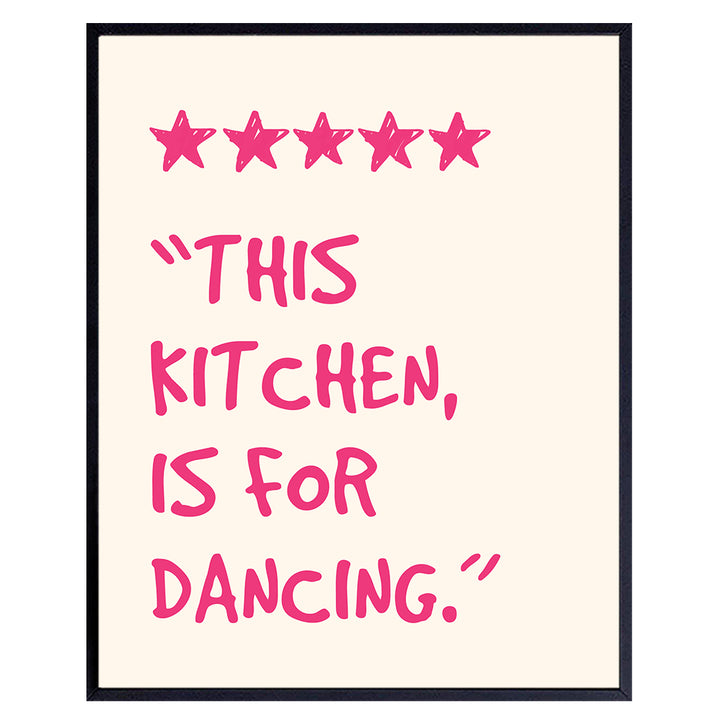 Preppy Kitchen Signs Wall Decor - Pink Dining room Decor - Cute Fun Wall Decor for Women - Restaurant, Cafe Wall Art funny Sayings - Chic Home Decor Aesthetic - Funky Wall Art - Kitchen Decorations