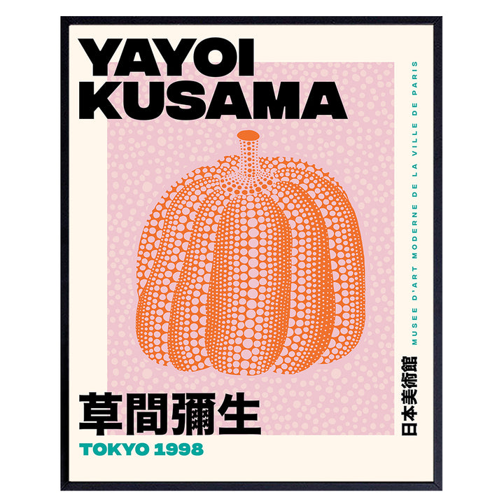 Yayoi Kusama Wall Art & Decor - Gallery Wall Art - Modern Wall Art - Contemporary Wall Art - Museum Poster - Pumpkin Picture Print - Living Room, Bedroom - Women, Men, Housewarming Gift -8x10 Unframed