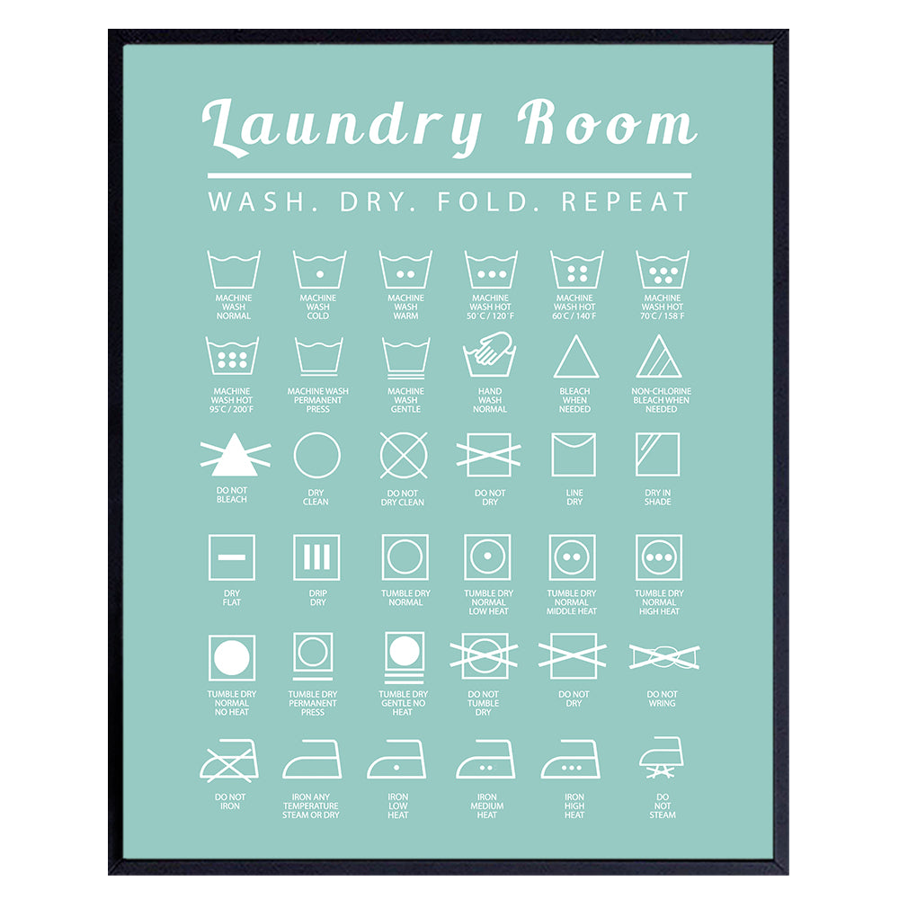 Laundry Room Typography Art Print - Funny Wall Art Poster - Chic Modern Home Decor - Makes a Great Affordable Housewarming Gift - 8x10 Photo- Unframed