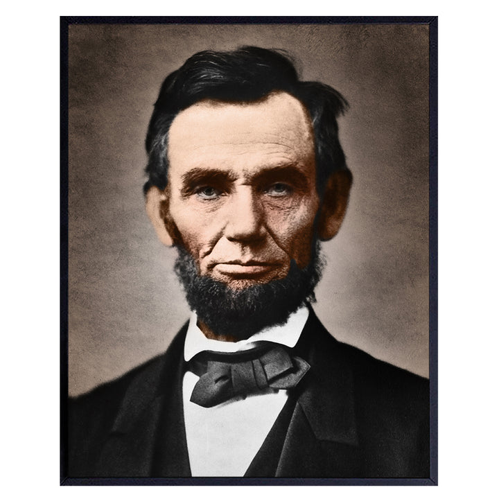 Abe Lincoln Poster - Abraham Lincoln Patriotic Wall Decor for Office, Living Room, Den - Abraham Lincoln Gifts for Republicans, Conservatives, Patriots, Civil War Fans - USA Wall Art Home Decor