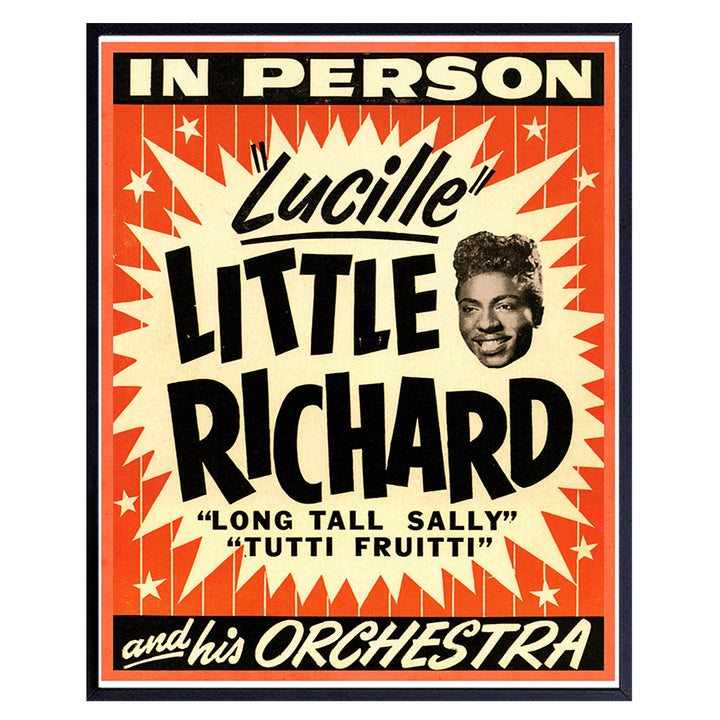 Little Richard Poster - 8x10 Black History Wall Art - Vintage Motown Concert Posters - R and B Music - African American Wall Art - Soul Train - R&B Music Decor - African American Gifts