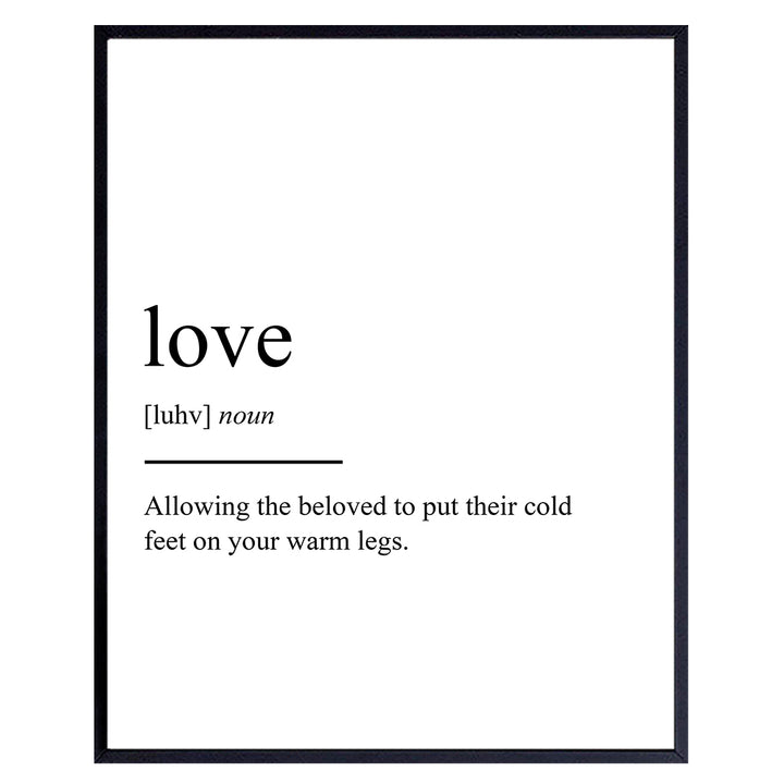 Love Definition Wall Art, Home Decor - Funny Poster, Print - Unique Room Decorations - Romantic Gift for Wedding, Bridal Shower, Bride, Anniversary, Newlyweds, Woman, Women, Her, Girlfriend - 8x10