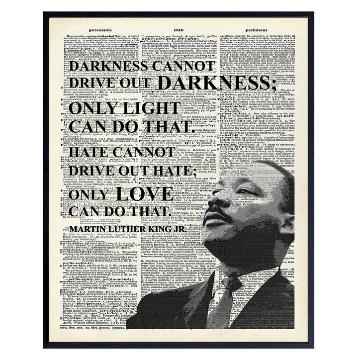 Martin Luther King Inspirational Love Quote Dictionary Wall Art - 8x10 Photo, Home Decor Poster Print - Gift for MLK, Black History Month, African American, Civil Rights Fan, Teacher, Classroom