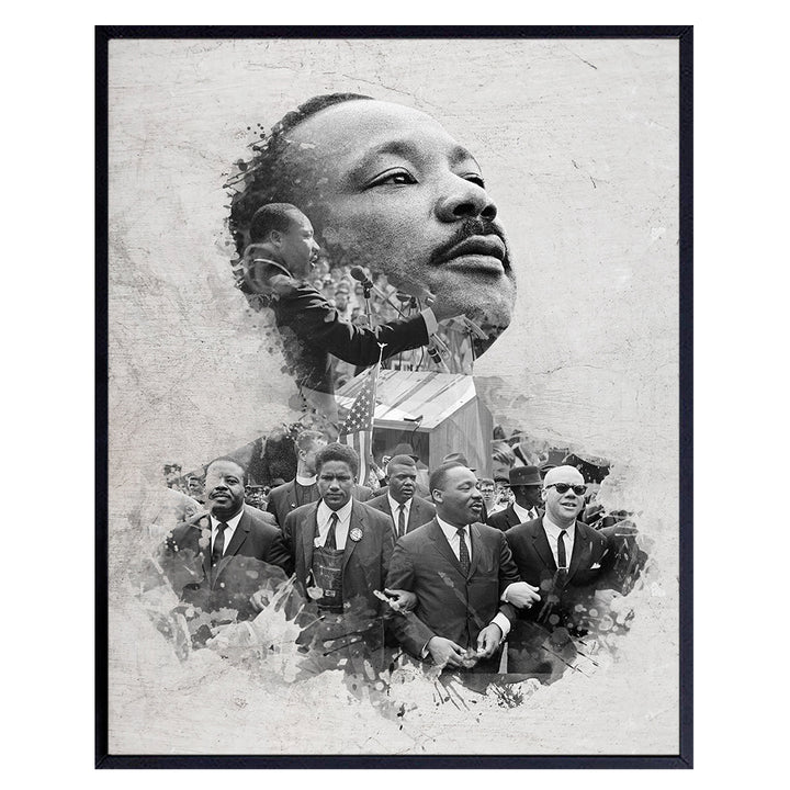 Dr Martin Luther King, MLK, Civil Rights Art - African American Wall Decor, Decoration for Living Room, Bedroom, Office - Gift for Black History Month - UNFRAMED Black Lives Matter Poster Print Photo