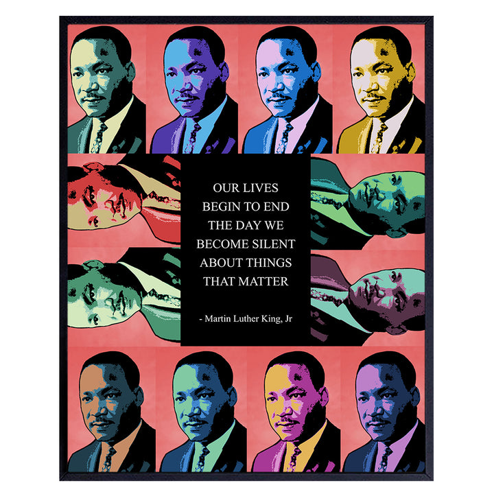 Martin Luther King Jr. Wall Art Print - Unframed Pop Art - Perfect Home Decor - Great Educational Gift for Schools and Teachers - MLK Inspirational and Motivational - Ready to Frame Photo (8X10)