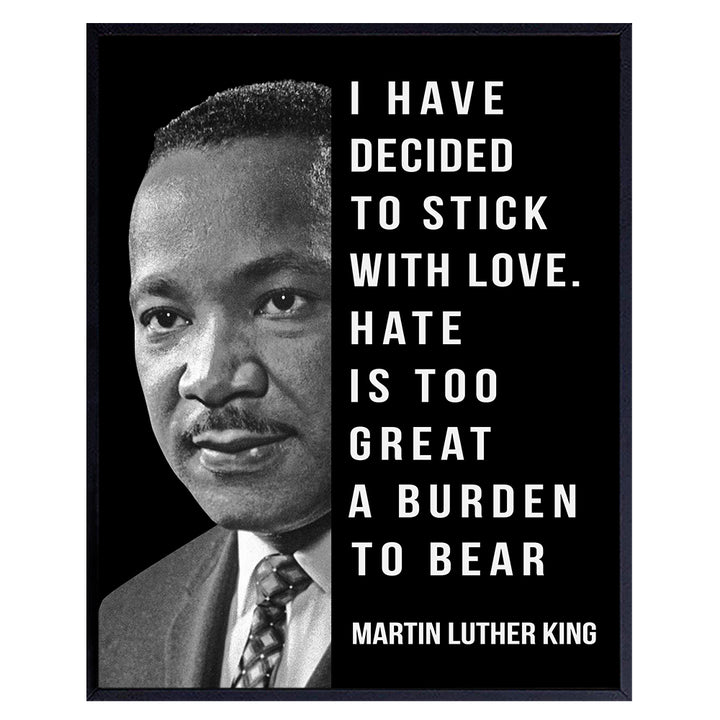 Martin Luther King Quote - Inspirational MLK Saying Wall Art Decor Poster, 8x10, for Living Room, Bedroom, Classroom - Gift for African American, Black Women, Men - UNFRAMED Print