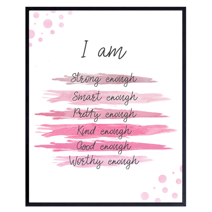 Positive Quotes Wall Decor - Positive Affirmations for Women - Motivational Wall Art - Encouraging Wall Decor - Encouragement Gifts for Women - Inspirational Wall Decor Posters - 8x10 UNFRAMED