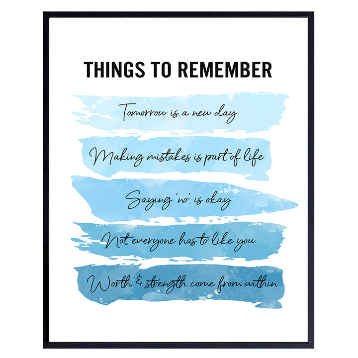 Inspiration Motivational poster 8x10 - Mens Bedroom Boys Room Office Classroom Family Wall Art - Positive Quotes Affirmations Empowerment Motivation Home Decor - Encouragement Gift for Woman Girls