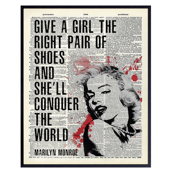 Marilyn Monroe Wall Decor - Marilyn Monroe Wall Art - Office Decor for Women - Motivational Posters, 8x10 - Funny Gifts for Women - Glam Wall Decor - Shoe Wall Decor - High Fashion Wall Decor