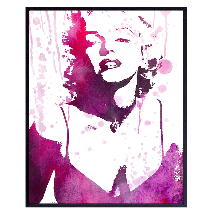 Marilyn Monroe Wall Decor - Marilyn Monroe Wall Art - Hollywood Movie Gifts - Home Theater Decor - Chic Glam Home Decor Picture - Pink 8x10 Poster Print