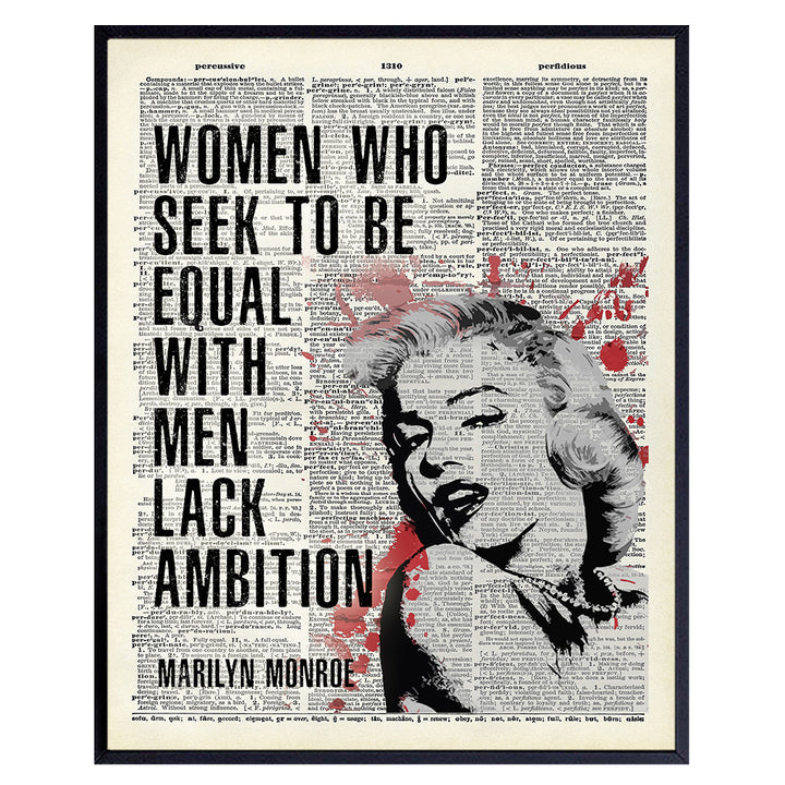 Marilyn Monroe Wall Decor - Office Decor for Women - Motivational Posters for Women - Marilyn Monroe Wall Art - Positive Inspirational Quotes Wall Art - Feminist Wall Decor - Uplifting Gifts - 8x10