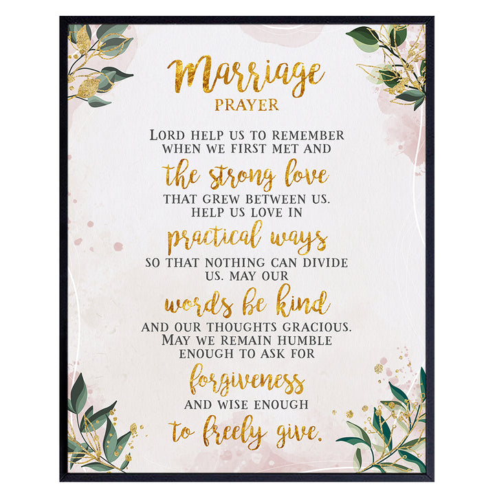 Marriage Quote - Love Wall Decor, Wall Art, Romantic Decorations - 8x10 Poster Print - Anniversary Gift, Wedding or Engagement Gift for Couples, Her, Him - Sentimental Gift