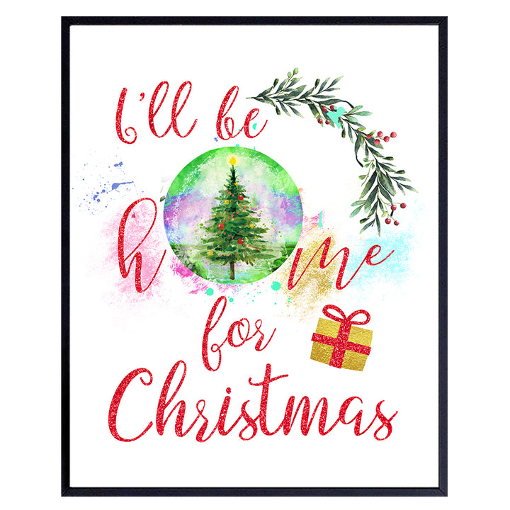 Christmas decoration for Holiday Fans - Xmas Wall Art & Decor for Living room, Home Decor Boy Girl Bedroom, Kids Room - 8x10 Picture Poster print - Holiday Gift - Castle