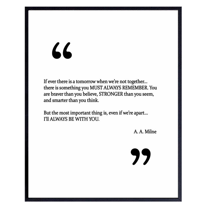 A.A. Milne Quote Wall Art Print - 8x10 Unframed Photo - Perfect Inspirational and Motivational Gift, Chic Home Decor