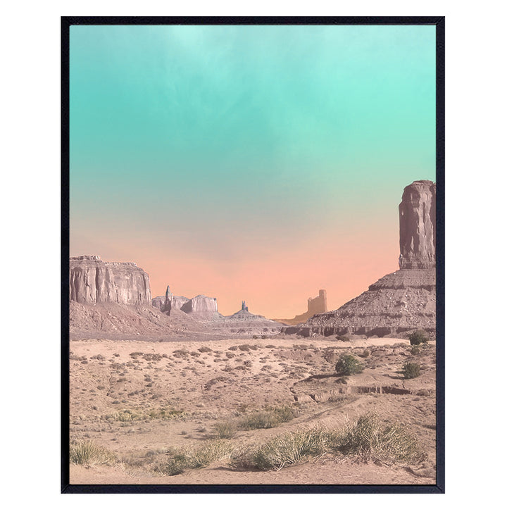 Monument Valley Landscape Picture Photo- American West Wall Art Print - Arizona California Desert Travel Decor - Decoration for Living Room, Office, Home, Apartment - Unique Gift for Photography Fan