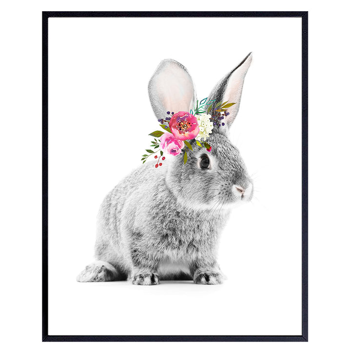 Baby Room, Nursery Decor Art Print, Wall Art Poster - Unique Home Decoration for Boys, Girls, Kids Bedroom - Great Inexpensive Gift for Baby Shower, New Moms - 8x10 Photo Unframed - Bunny Rabbit