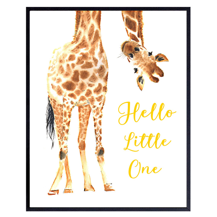 Giraffe Nursery Decor Wall Art Print - Kids Room Typography Art Print Poster - Unique Home Decoration for Toddlers Bedroom - Inexpensive Gift for Baby Shower - 8x10 Photo Unframed