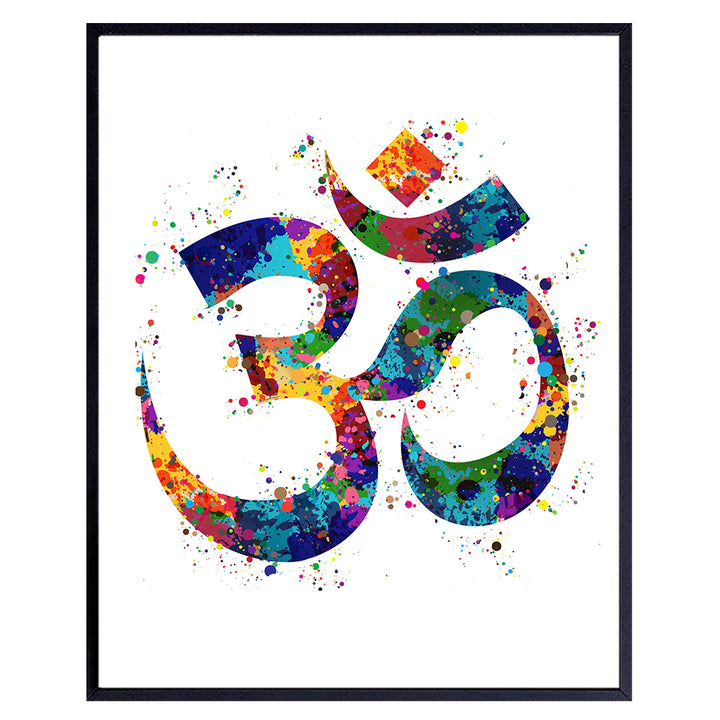 Om Namaste Symbol Watercolor Art Print - 8x10 Unframed Photo - Perfect Gift for Meditation, Yoga or Zen Enthusiasts - Chic Home or Studio Decor