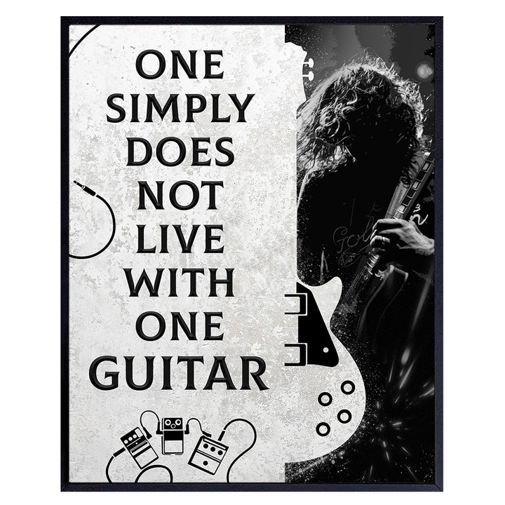 Guitar Wall Art Decor - Unique Gift for Men, Teens, Musicians, Electric, Acoustic or Bass Players, Music Fans, Guitarists - Home Decor for Living Room, Bedroom, Studio - 8x10 UNFRAMED Poster Print