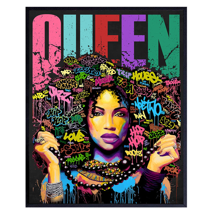 Black Queen Wall Art - African American Wall Art - African American Women, African American Woman, Black Woman - Black Women Poster - Afro-American Wall Art - Black Culture - Inspirational Gifts