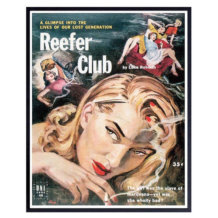 Marijuana Decor - Weed, Cannabis, Marijuana Accessories - Pothead Gifts for Men, Women, Pot Smoker - Stoner Room Decor - Vintage Hollywood Movie Poster - Reefer Madness - Dope Wall Art