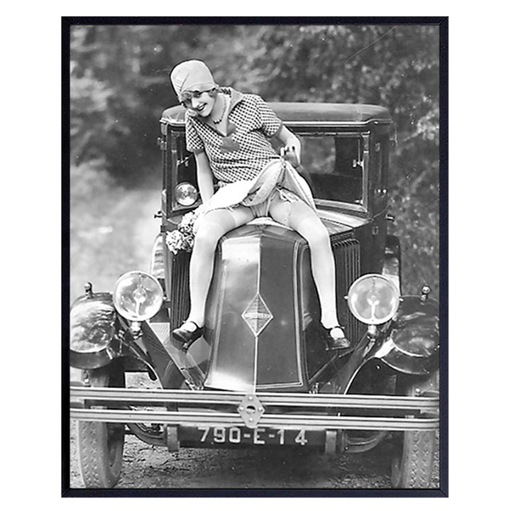 Man Cave Decor - Wall Decor for Men - Funny Gift for Men, Antique Car, Automobile Fans - Flapper Wall Art Photograph - Garage, Bar, Den Decorations - 8x10 Vintage Photo Picture Poster 8x10 Print