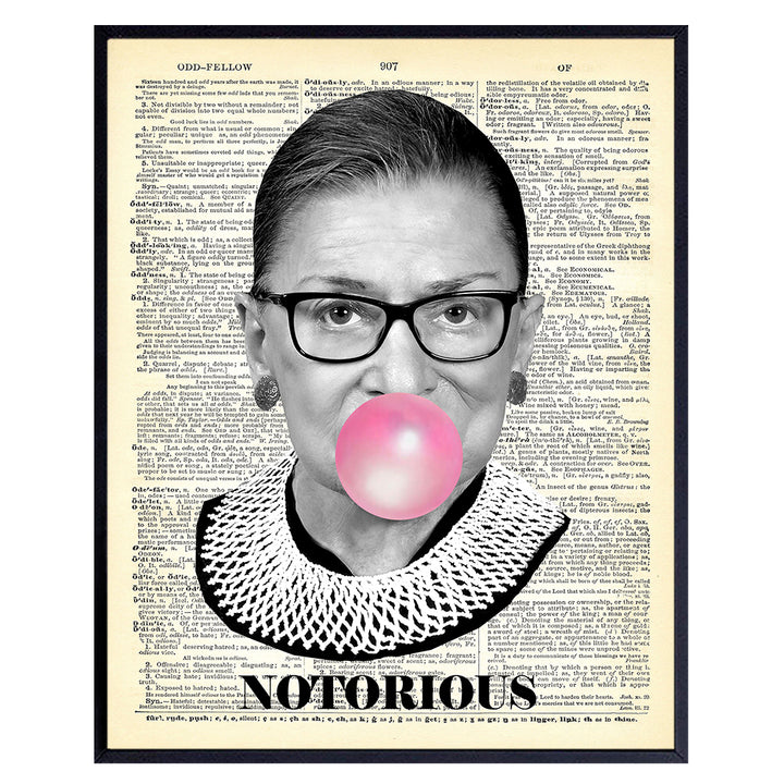 Ruth Bader Ginsburg Wall Art Print - Notorious RBG Dictionary Photo - Ready to Frame (8X10) Vintage Photo - Great Home Decor or Gift For Lawyers or Attorneys - Ruth Bader Ginsburg