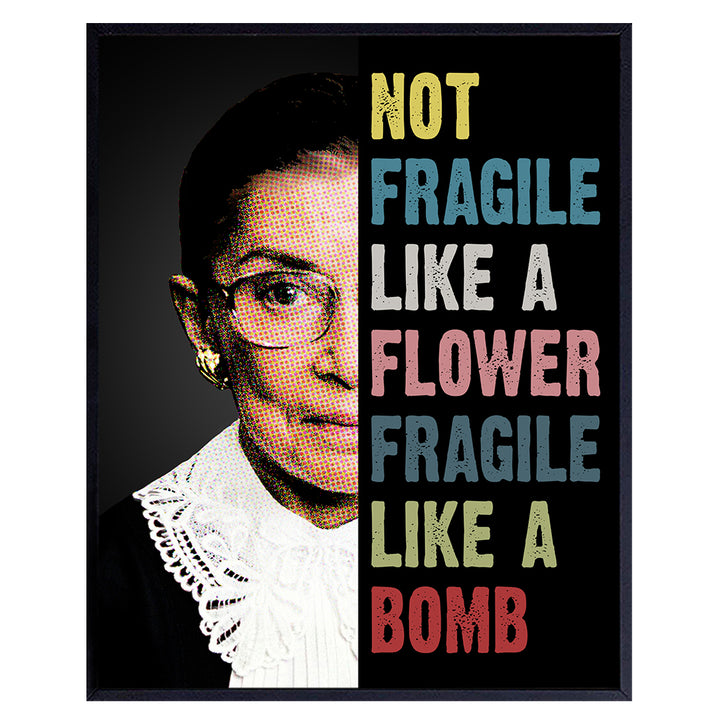 Ruth Bader Ginsburg Wall Art Prints - Gift for Women, Men, Lawyer, Attorney - Notorious RBG 8x10 Art Wall Decor, Room Decoration Poster Print for Home, Office, Apartment - Supreme Court Judge