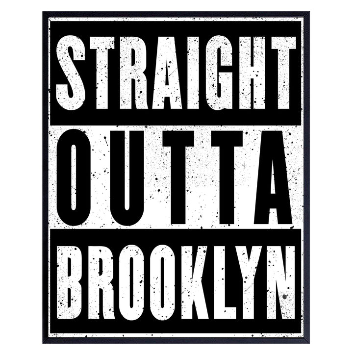 Brooklyn Urban Wall Decor Picture - Contemporary Modern Street Art 8x10 Poster Print - Home Decoration for Apartment, Office, Living Room, Bedroom, Bathroom, Gift for New York, NY, NYC Fan, New Yorker