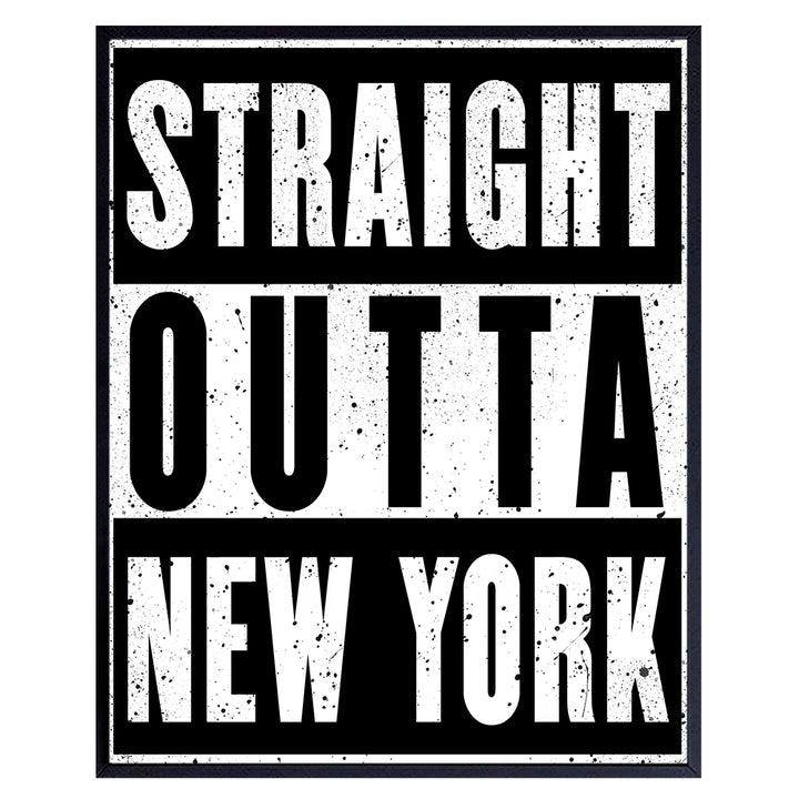 New York Poster - Gift for NY, NYC, Brooklyn Fan - Urban Graffiti Wall Art Decor, Home Decoration for Apartment, Office, Living Room, Bedroom, Bathroom - Contemporary Modern Street Art Picture Print