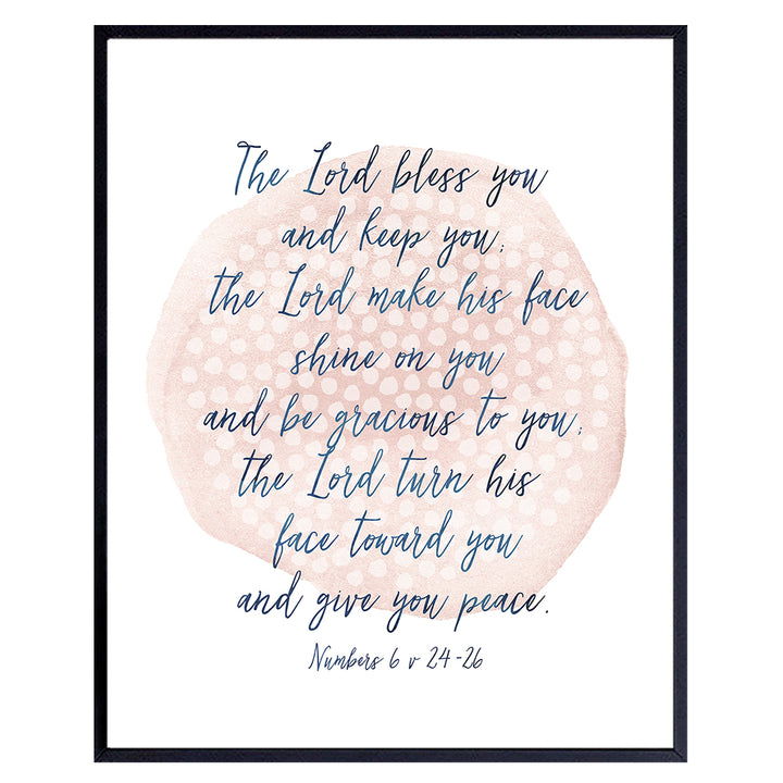 May The Lord Bless You and Keep You - Abstract Scripture Wall Art- Bible Verse Wall Decor - Bible Study - Religious Wall Decor - Christian Gifts for Women - Blessed Wall Decor - God Wall Decor