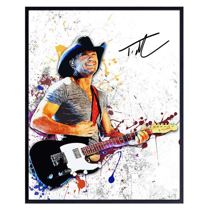 Tim McGraw Unframed Wall Art Print - Great Gift for Music, Rock n Roll and Country Music - Cool Home Decor - Ready to Frame (8x10) Vintage Photo