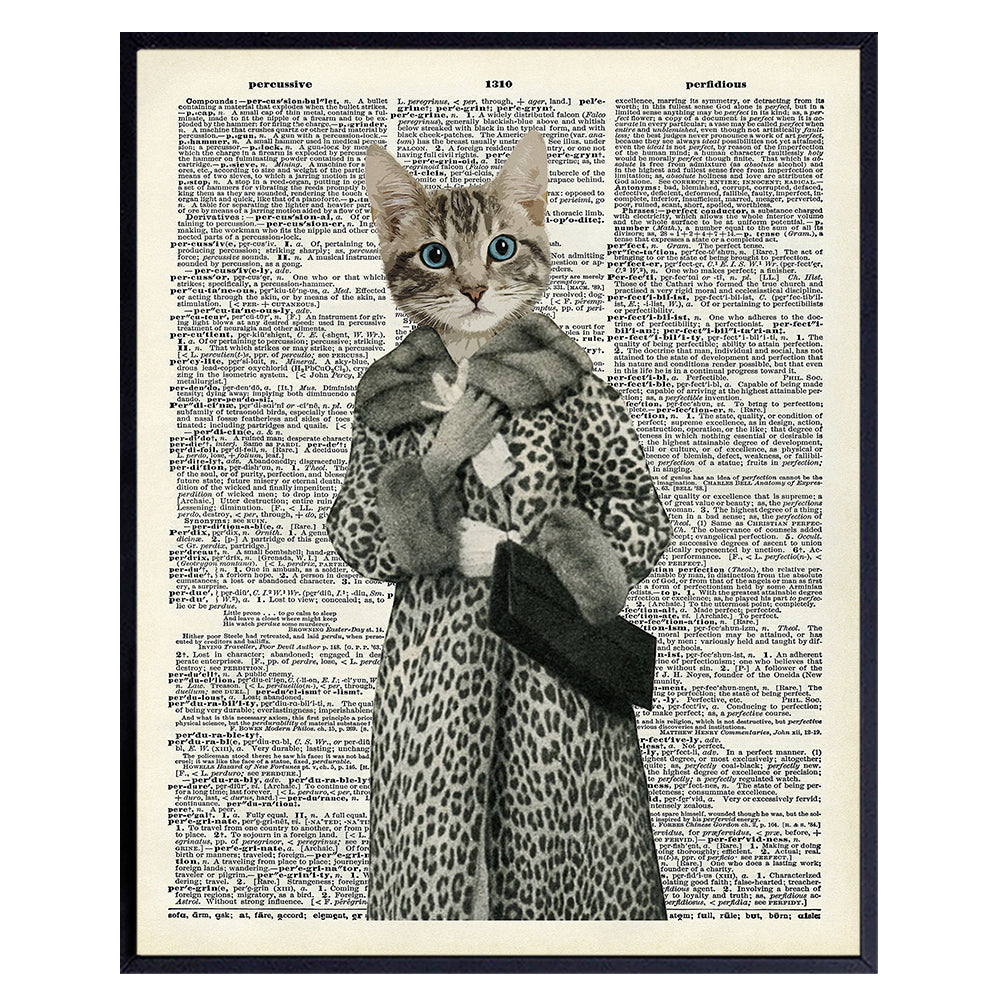 Glamour Fashion Cat Wall Decor - Cat Wall Art - Photo Picture for Veterinarian Office - Chic Glam Gift for Pet, Animal, Kitty, Kitten Cat Lover, Vet, Designer Couture Fan - 8x10 Poster Print