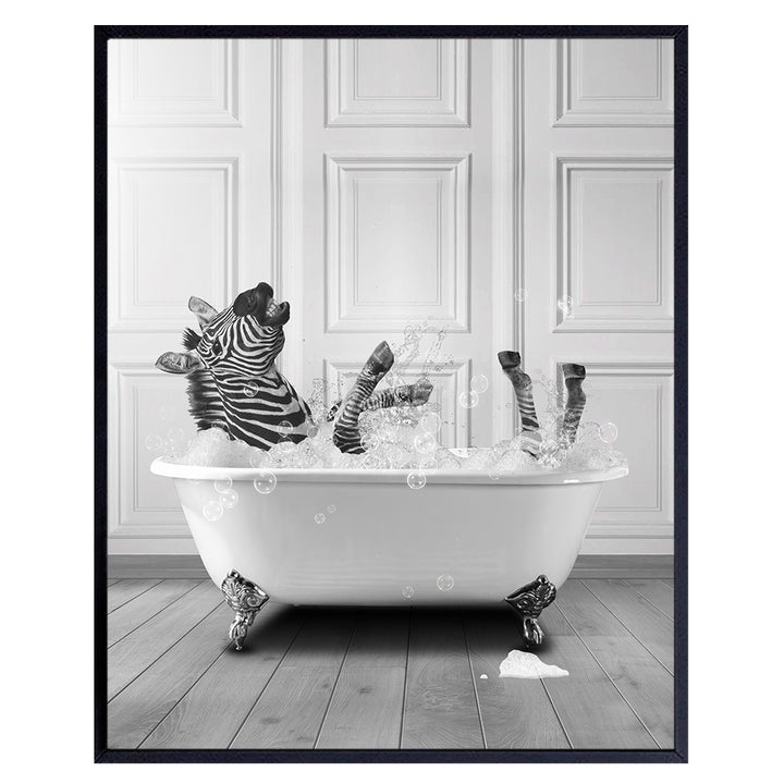 Chic Bathroom Decor for Kids - Small Bathroom Wall Art for Men - Bathroom Pictures - Cute Bathroom Decor Aesthetic - Bathroom Signs for Women - Modern Bathroom Decor - Fun Bathroom Decor - Zebra Decor