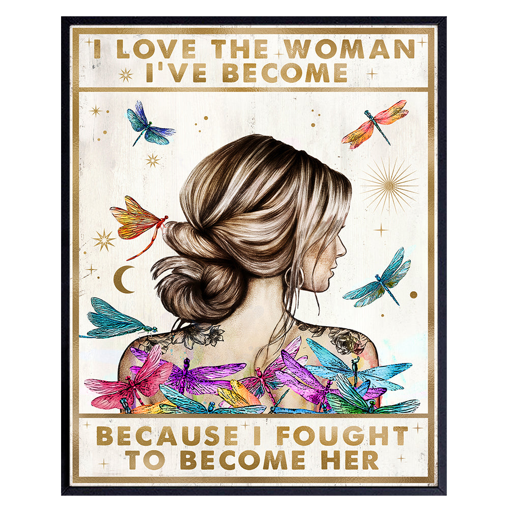 Boho Wall Art &amp; Decor - Inspirational Quotes - positive affirmation - Motivational poster - Positive Gifts for Women - Shabby-chic Girls Bedroom Living room Home Office - Bohemian Wall Decor