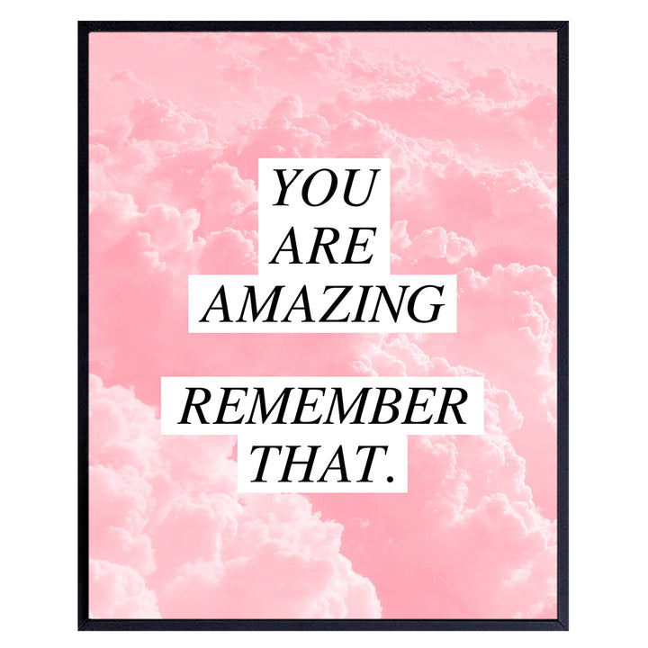 Uplifting Encouragement Gifts for Women, Teens, Daughter, BFF, Best Friend, Girls Motivational Poster -8x10 inspirational Quotes Wall Art - Positive Wall Decor For Bedroom, Bathroom, Living Room