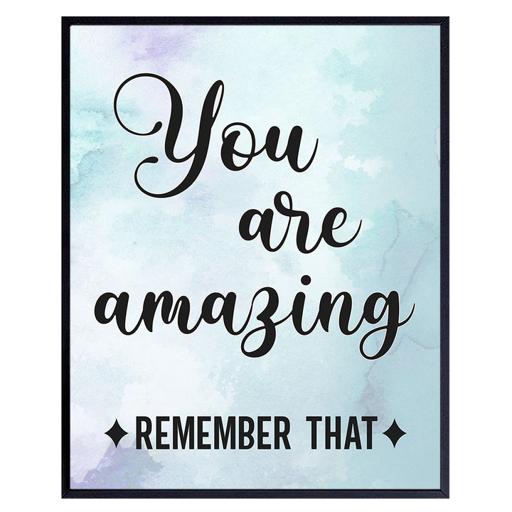 You Are Amazing Typography - Unframed Watercolor Wall Art Print - Makes a Great Gift for Teachers - Chic Home Decor - Inspirational and Motivational - Ready to Frame (8x10) Photo