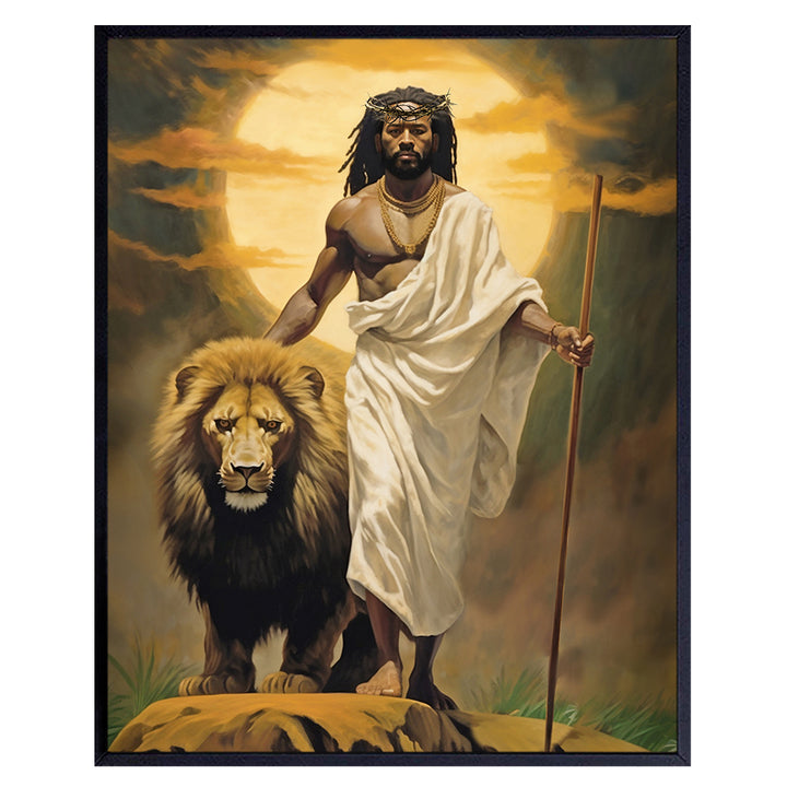 African American Art, Jesus Poster for Black Man - Inspiring Christian Gifts for African Americans, Black Men, Black women - Religious Wall Art - Jesus Wall Decor - spiritual Gifts - God Wall Decor