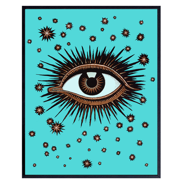 Evil Eye - All Seeing Eye Decor - Masonic Gifts for Men - Gothic Decor - Goth Wall Art - Pagan Decor - Wicca, Wiccan, Black Magic Decor - Psychic, Fortune Teller Accessories - Paganism - Occult Decor