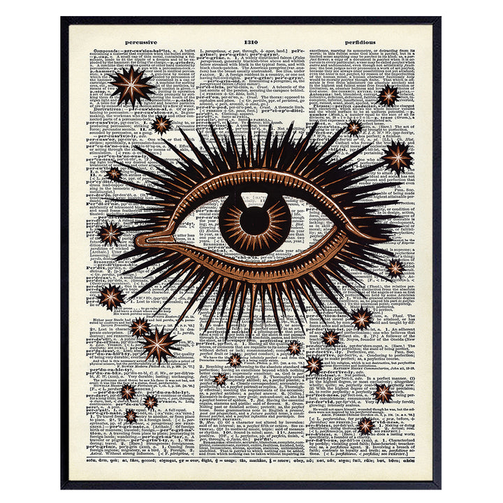 Evil Eye - All Seeing Eye Occult Decor - Goth Wall Art - Gothic Decor - Masonic Gifts for Men - Pagan Decor - Paganism - Wicca, Wiccan, Black Magic Decor - Psychic, Fortune Teller Accessories