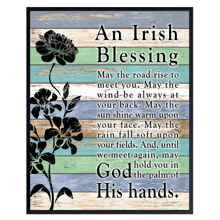 May The Road Rise To Meet You Irish Blessing Wall Decor - Irish Decor - Irish Quotes Wall Decor - Positive Inspirational Quotes Poster Sign Decorations - Sayings for Wall Decor - Uplifting Gifts