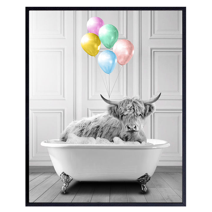 Kids Bathroom Decor - Cow Bathroom Decor - Country Farmhouse Bathroom Decor - Funny Bathroom Wall Art - Cute Bathroom Decor - Small Bathroom Decorations - Bath Wall Art Picture - Powder room 8x10