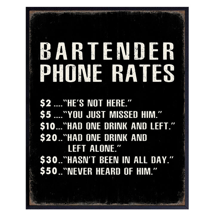 Bar Wall Art Funny Quotes - Bar Sign Rustic Decor - Bar Quotes Wall Decor - Pub Sign - Bar Room Decor Man Cave Art - Black and White Cafe Wall Art Bar Decorations - Home Bar Decor Gifts for Men 8x10