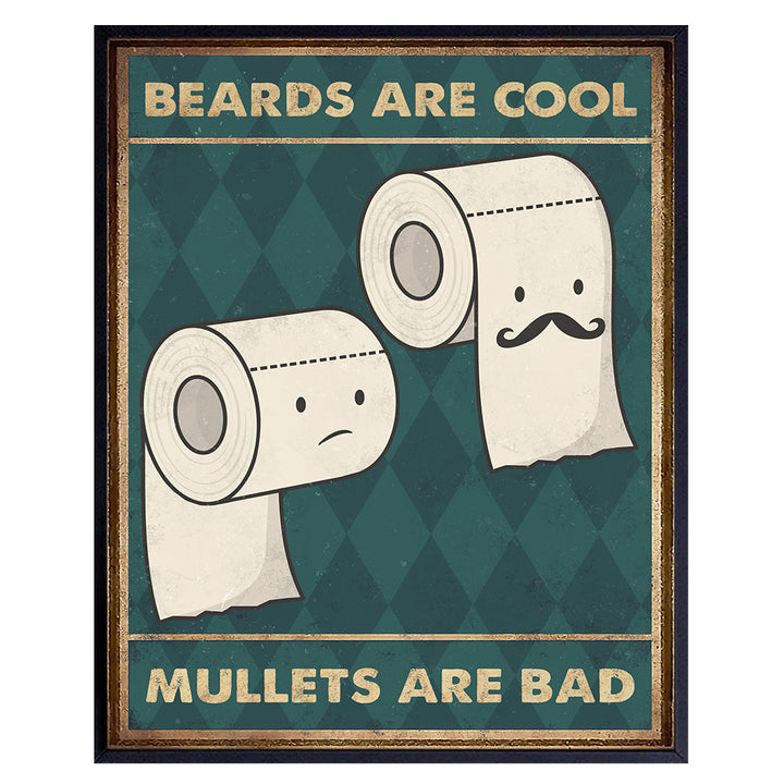 Cute Sayings funny Bathroom Decor - Kids Bathroom Sign, Restroom Poster - Modern Bathroom Wall Decor for Men, Bathroom Decorations for Women, Man cave Wall Art - masculine Bathroom Accessories Picture