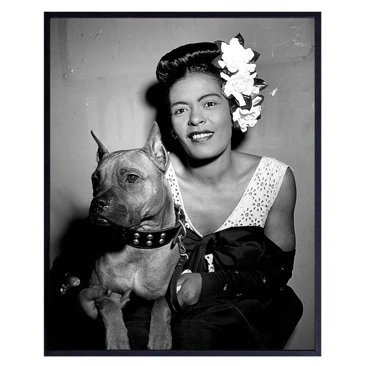 Billie Holiday Wall Art - Billy Holiday Poster - Jazz Wall Art - Jazz Music - African American Wall Art - Black Art - Black History - Black Culture Wall Decor - Musician Gifts - Vintage Iconic Photo