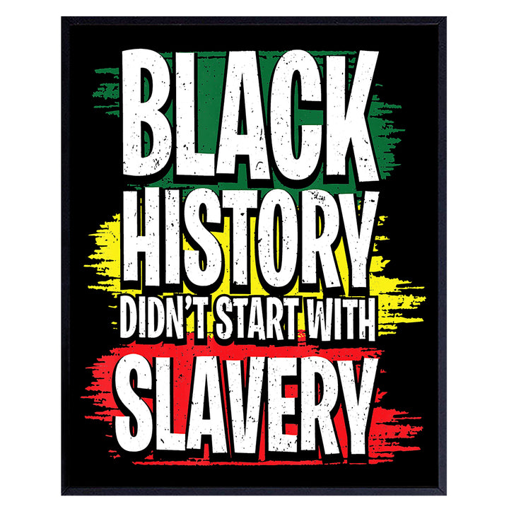 Black History - Black Art - African American Wall Art for Men, Women - African American Gifts - Black Pride - Black Culture - Afro American Flag Home Decor - Black Power Poster 8x10 - Juneteenth