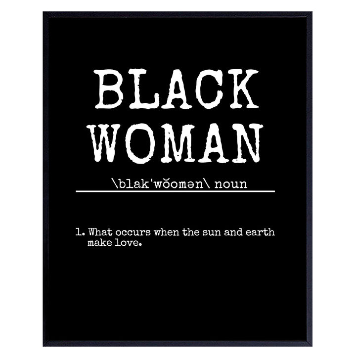 Black Woman Wall Decor - African American Women Wall Art - Black Women - 8x10 Motivational Inspirational Posters - Positive Quotes Decoration - Encouragement Gifts for Girls, Teens - Empowered Women